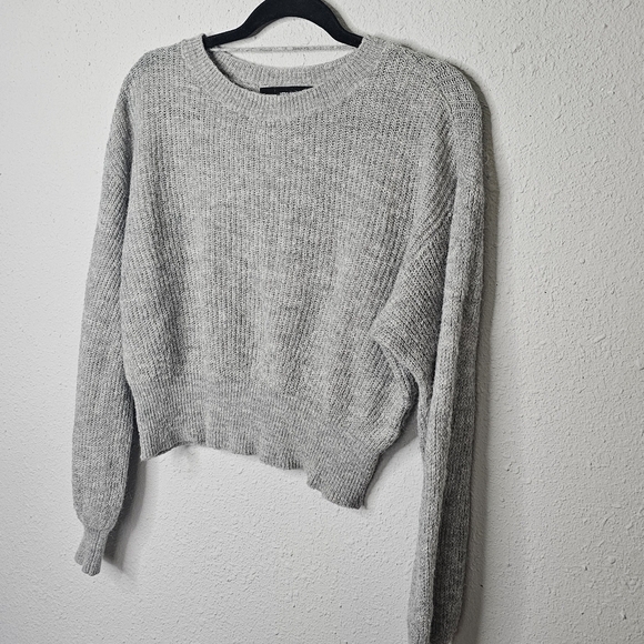 Vero Moda Alpaca Wool Blend Soft‎ Gray Crop Sweater Size L Large - Picture 2 of 12